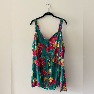 Torrid Pink and Green Floral Top